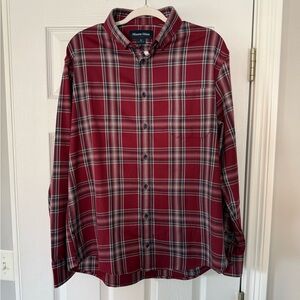 Mizzen+Main Burgundy Plaid Casual Shirt